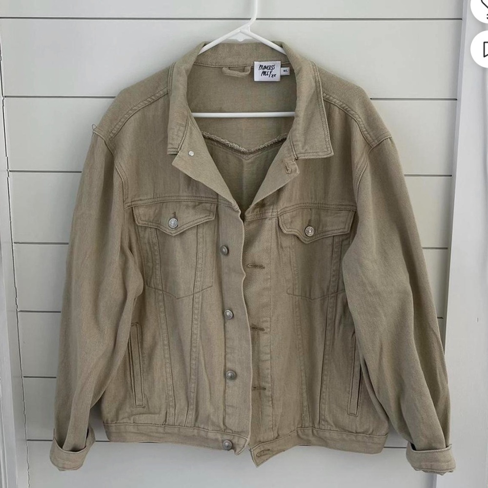 Princess polly oversized tan jean jacket